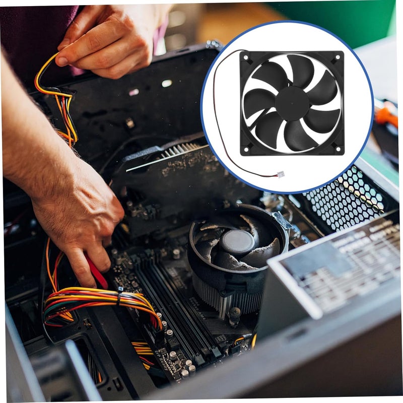 120mm DC Dual Ball Bearing Computer Case Cooling Fan with Replaceable Plug and Cable for CPU Radiator Improved Performance - Image 2